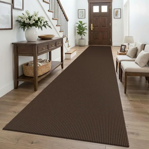 Vista 235 de KOZYFLY - Tapete para puerta de interior, lavable, pequeña, antideslizante, con respaldo de goma, felpudo de algodón para el hogar, color negro