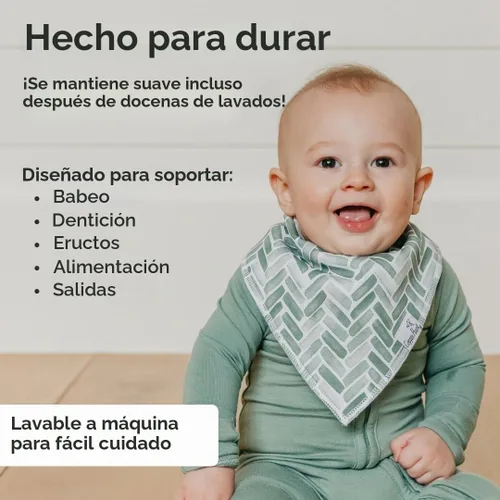 Vista 3 de Copper Pearl Baberos tipo bandana para bebé, paquete de 4 baberos de algodón suave para babear y dentición, absorbentes, ajuste ajustable, muchos