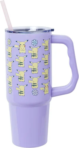 Vista 8 de Silver Buffalo Pokemon Cafe Art Mimikyu Stainless Steel Tumbler, 30oz