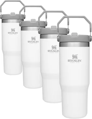 Vista 3 de Stanley IceFlow - Vaso con pajilla abatible con asa, 30 onzas, tapa giratoria y popote abatible, botella de agua resistente a fugas, acero
