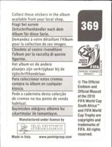 Vista 2 de Pegatinas de la Copa Mundial de la FIFA de Panini 2010 #369 Søren Larsen Dinamarca - Adhesivo oficial de álbum de fútbol (2 pulgadas x 1.5 pulgadas)