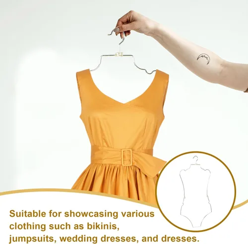 Vista 6 de Kichvoe Colgador de bikini con forma de cuerpo de alambre de metal para lencería de traje de baño, colgador de traje de baño, colgador de bikini