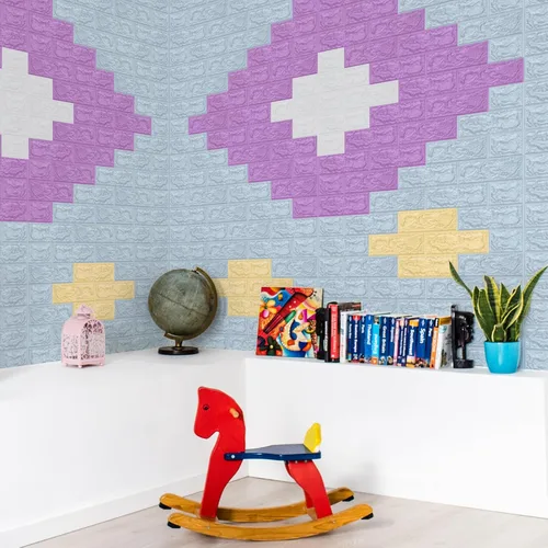 Vista 6 de Art3d - Juego de 5 paneles de pared de espuma, 29 pies cuadrados, azul