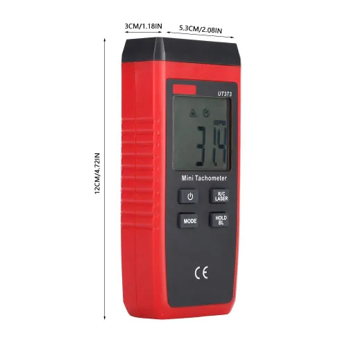 Vista 2 de UT373 Mini tacómetro LCD no digital RPM Tach Medidor de velocidad