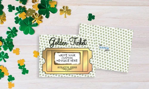 Vista 6 de My Scratch Offs 20 Boletos Dorados para el Día de San Patricio Haz tus propias Tarjetas de Rascar DIY con Adhesivos de Rascar para Boletos de Rifa