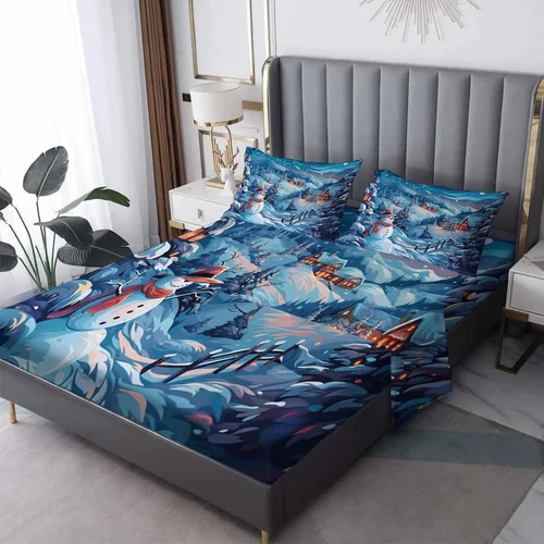 Vista 8 de Sábanas de alce de Navidad tamaño individual – Sábanas de cama de animales del bosque, microfibra suave, bolsillo profundo, sábanas y fundas