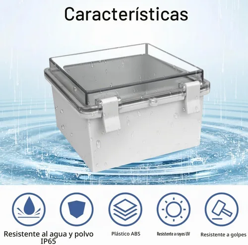Vista 3 de Caja de derivación de plástico ABS IP65 a prueba de polvo e impermeable, recinto universal para proyectos eléctricos con carcasa bisagra gris