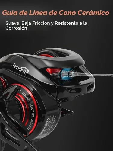 Vista 6 de Jenseits Carretes Baitcaster, carrete de pesca de alta velocidad 7.3:1, 7+ 7.3:1-derecho