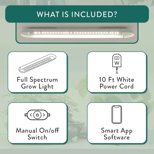 Vista 4 de Modern Sprout Smart Growbar V2 - Luz LED de cultivo para plantas de interior, espectro completo debajo del gabinete, luz de crecimiento