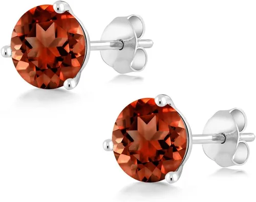 Vista 81 de Gem Stone King Aretes de oro de 14 quilates, 0.236 in, piedra natal redonda, Martini, 3 puntas, aretes de oro para mujer