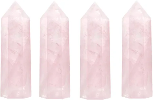 Vista 9 de Luckeeper Varitas de cristal curativo Obsidiana negra de 2 pulgadas 6 terapias de meditación de chakras de Reiki facetadas, 4
