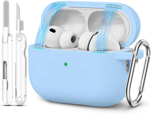Vista 34 de Funda para AirPods Pro 3 (2025), funda protectora de silicona suave compatible con Estuche Apple AirPods Pro de 3ª generación con kit de limpieza