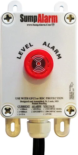 Vista 6 de Sump Alarm Alarma de agua alta para bomba de sumidero y agua séptica, alarma acústica de 90 dB resistente a la intemperie con interruptor