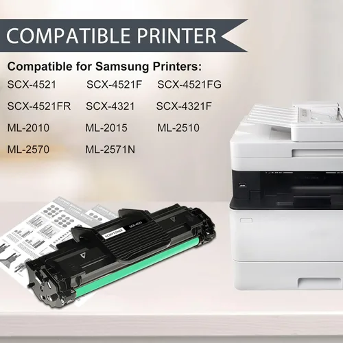 Vista 2 de Cartucho de tóner compatible con alto rendimiento para impresora Samsung SCX4725 SCX-4725 SCX-D4725A SCX-4725A SCX-4725ELS SCX-4725F SCX-4725FN