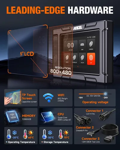 Vista 8 de ANCEL HD3400 Pro Escáner de Camión para Trabajo Pesado Regeneración DPF, Actualización Gratuita de por Vida, Compatible con Vehículos Comerciales