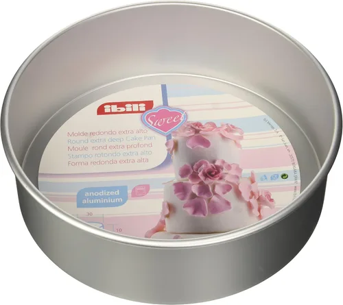 Vista 4 de IBILI Molde para pastel Redonda/Extra profundo 3.9x3.9 in, Aluminio, Plata, 3.9 x 3.9 x 3.9 in