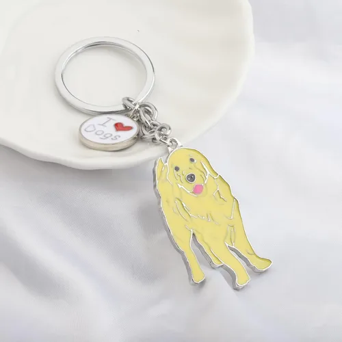 Vista 6 de FUSTMW Llavero Golden Retriever para amantes de los perros, regalo para dueños, regalo de Golden Retriever