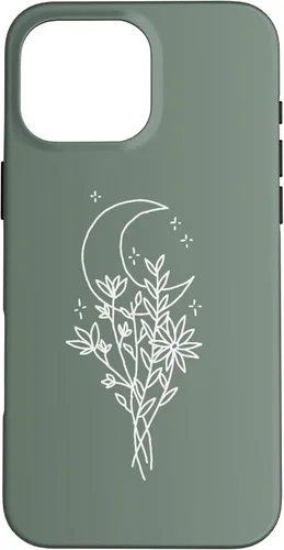 Vista 19 de Funda botánica de flores silvestres para iPhone 16 verde salvia