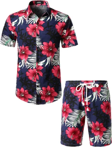 Vista 2 de Jogal - Camisa hawaiana de manga corta con botones para hombre