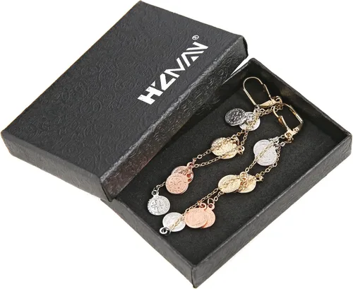 Vista 6 de HZMAN Aretes colgantes chapados en oro de 14 quilates para mujeres y niñas, estilo retro, religiosos, delicados, con borlas largas, rosario, regalo