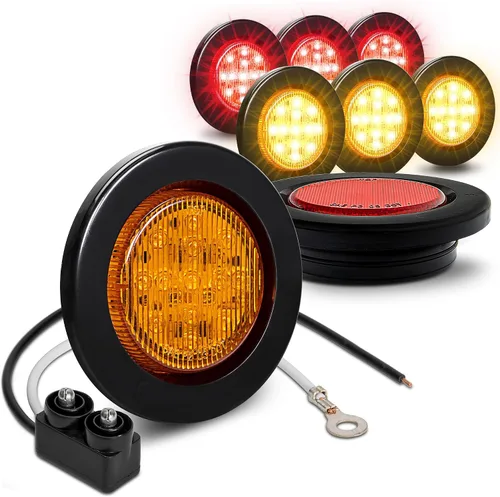 Vista 9 de ONLINE LED STORE - Luces de delimitación lateral de 13 LED, redondas, de 6.35 cm (padre)., Paquete de 1, Ambar