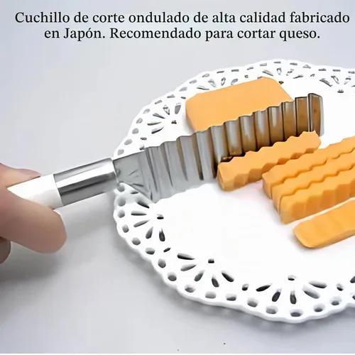 Vista 3 de Cuchillo de queso Crinkle Cutter Knife 3.9" de acero inoxidable