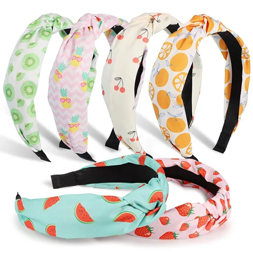 Vista 7 de DiyJibb Diademas para Mujeres y Niñas - 6 Piezas Diademas Elegantes con Nudo Superior - Diadema Anudada para Mujeres - Bandas para la Cabeza Anchas