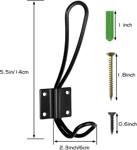 Vista 3 de Gancho rústico de pared con 4 ganchos estilo granja - Perchero de madera de pino maciza para toallas y abrigos para baño, entrada, cocina - Marrón
