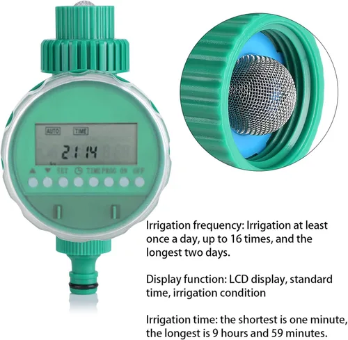Vista 7 de Temporizador de riego automático, temporizador de riego de jardín, controlador inteligente de riego de flores, no requiere presión de agua