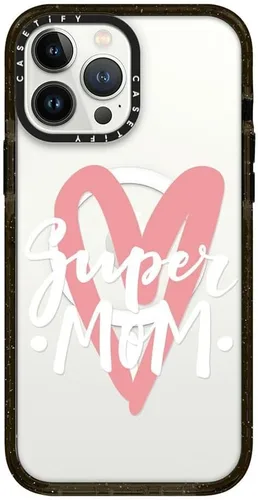 Vista 49 de CASETiFY Funda Impact para iPhone 13 [Protección contra caídas de grado militar 4X de 8.2 pies/Compatible con Magsafe] - #1 Mom - Transparente