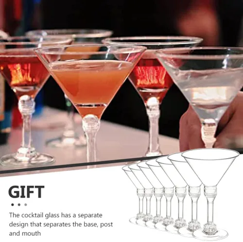 Vista 2 de DOITOOL Juego de 40 vasos de Martini de plástico, copas de cóctel transparentes Coupé, exquisitos vasos de cupé para cócteles para el hogar, bar