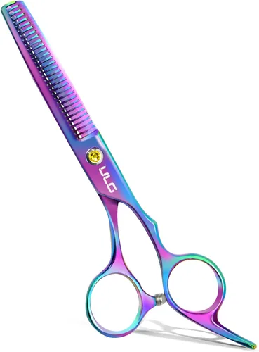 Vista 9 de ULG Tijeras profesionales de adelgazamiento con peine – 6.5 pulgadas de acero inoxidable japonés texturizante y tijeras de corte de pelo para salón