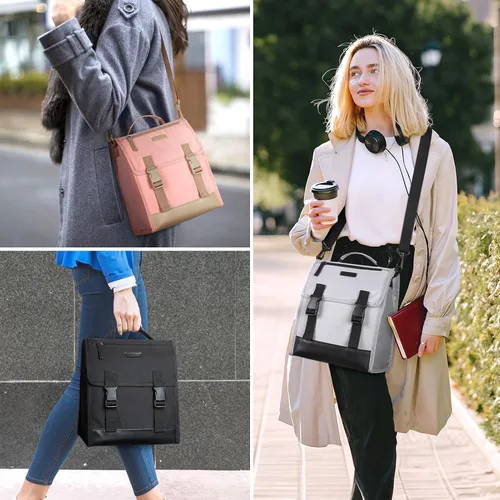 Vista 6 de TOURIT Bolsa de almuerzo con hebilla, lonchera aislada para mujeres y hombres, trabajo, al aire libre, gris