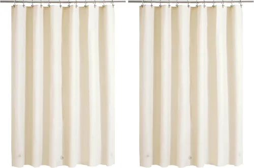 Vista 49 de Barossa Design - Forro de cortina estrecho de PEVA para ducha, con 3 imanes, impermeable, para cabina de baño pequeña, sin PVC, ojales metálicos