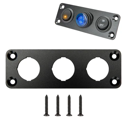 Vista 10 de Panel de interruptores, redondo de 12 voltios, panel de interruptores marinos de aluminio, impermeable, panel de interruptor basculante