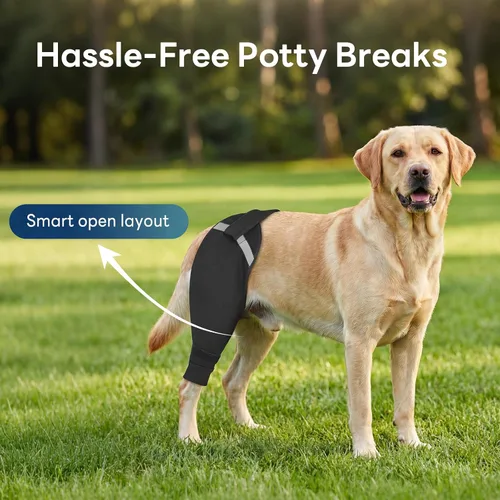 Vista 5 de Funda para patas traseras de perro para dejar de lamer, cubierta mejorada para patas traseras para dejar de resbalar, para cirugía TPLO, condiciones