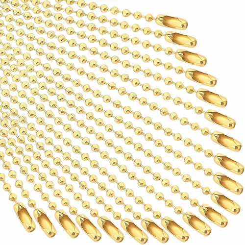 Vista 9 de SANNIX 100 cadenas de cuentas de bola, cadena de metal a granel con Colores variados