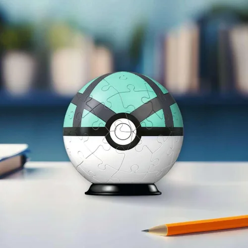 Vista 6 de Ravensburger Rompecabezas 3D 11581 Bola de Rompecabezas Pokémon Pokéballs Net Ball para Fanáticos de Pokémon Grandes y Pequeños desde 6 Años