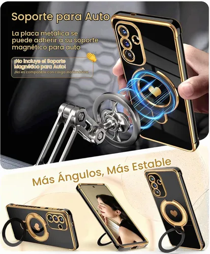 Vista 5 de Funda para Samsung Galaxy S25/S24 con soporte, color negro S24/S25 - Negro