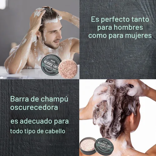 Vista 4 de Barra de champú para cabello gris reverso, cobertura de cabello gris, barra de champú comprimido para oscurecer el cabello, cobertura de cabello