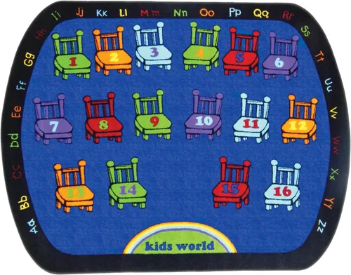 Vista 10 de SAFECASTLE Alfombra para niños de 5 pies 4 pulgadas x 7 pies 8 pulgadas, alfa con actitud, alfombra educativa de aprendizaje ABC para aulas, salas