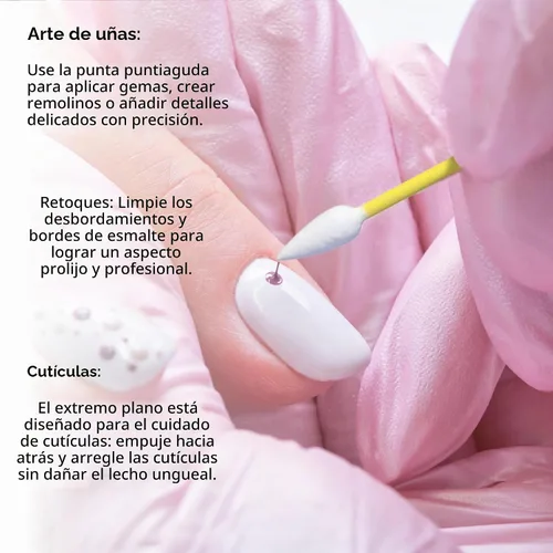 Vista 7 de Fran Wilson Puntas de algodón para uñas, 120 unidades (2 unidades) – La mejor herramienta de uñas, hisopos multiusos de doble cara con extremos