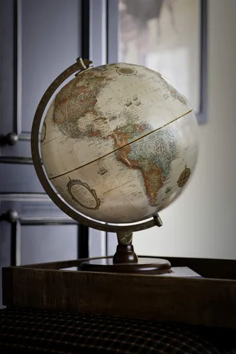Vista 3 de Replogle Piamonte 12 pulgadas antiguo color océano globo mundial fabricado en Estados Unidos