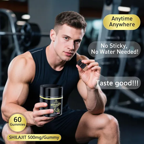 Vista 7 de Shilajit - Gomitas con Ashwagandha para hombres y mujeres, más de 85 oligominerales, 75% de ácido fúlvico, energía, resistencia y apoyo