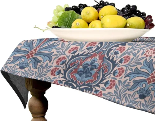 Vista 110 de Mantel Floral Retro de Pájaros, Diseño Original Bohemio William Morris Estampado Cubierta de Mesa para Hogar Picnic Fiesta Comedor Cocina William