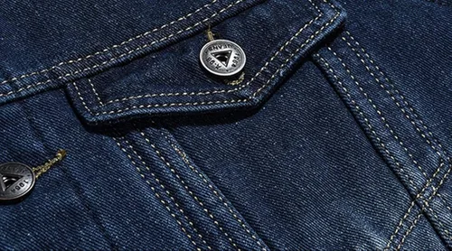 Vista 6 de DBM Slim Plus - Chaqueta de mezclilla de algodón con múltiples bolsillos para hombre