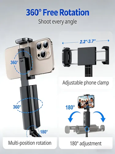 Vista 14 de Trípode de seguimiento automático mejorado 2026 para iPhone Selfie Stick