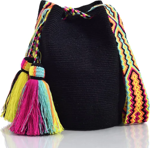 Vista 2 de Wayuu Classic Boho Collection - Bolso de mano tejido de ganchillo para playa
