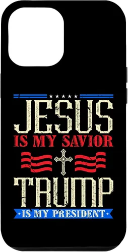 Vista 10 de iPhone 12 mini Jesús Is My Saviour Trump Is My President Pro Trump Estuche de regalo