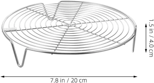 Vista 9 de Kichvoe 304 Stainless Steel Steamer Rack with Legs, 20cm Diameter X 4cm Height, Multi-function Steam Basket for Pressure Cooker and Air Fryer
